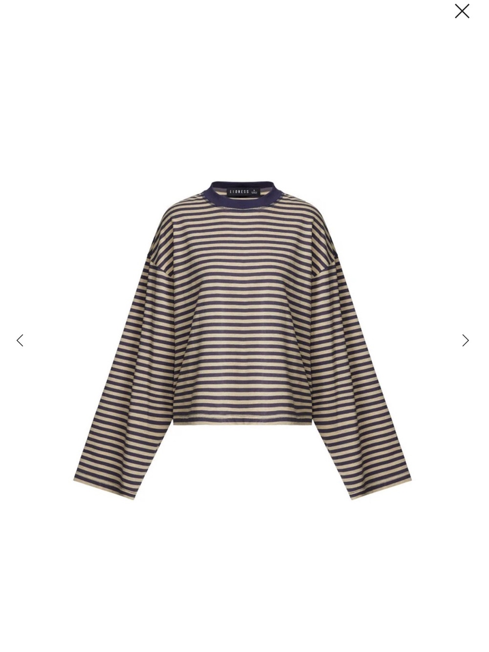 Bloom Long-Sleeve Top - Beige Streep